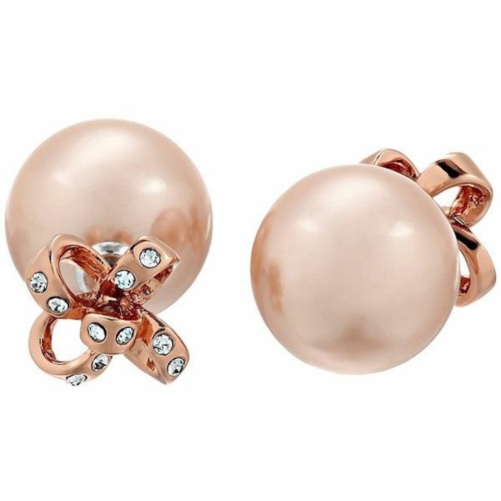 KATE SPADE ROSE GOLD TIE BOW REVERSIBLE EARRINGS